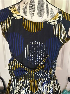 Vintage Vibe Abstract Geometric Fit & Flare Cotton Mini Dress